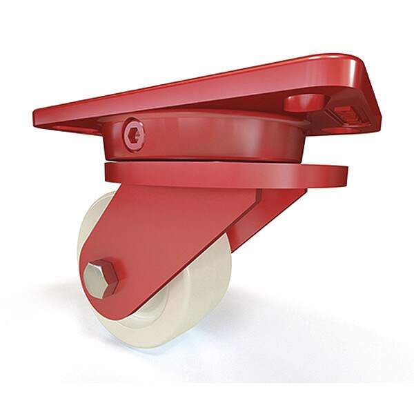Ergo-X2 Swivel Caster, 4" x 2" White Nylon Wheel, 1/2" Sealed Precision Ball Bearings
