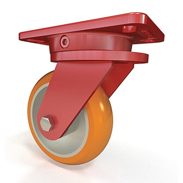 Ergo-X2 Swivel Caster, 6" x 2" Ergo-Tech (87A) on Aluminum, 1/2" Sealed Precision Ball Bearings
