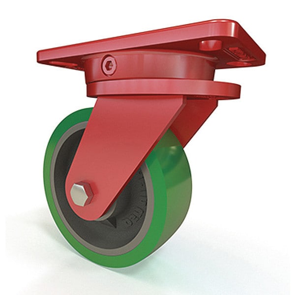 Ergo-X2 Swivel Caster, 6" x 2" Duralast Polyurethane (95A) on Cast Iron Wheel