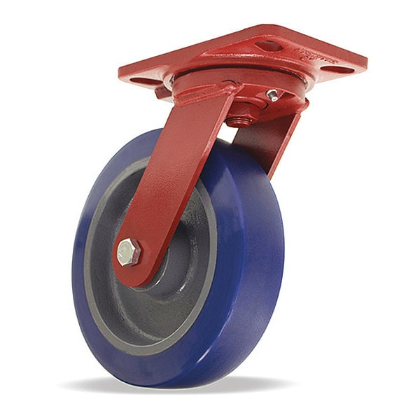 Heavy Service Swivel Caster, 8" x 2" Ergo-Glide XT Wheel (80A), 1/2" Sealed Precision Ball Bearings