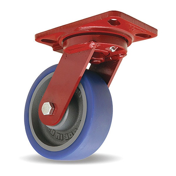 Heavy Service Swivel Caster, 6" x 2" Ergo-Glide XT Wheel (80A), 1/2" Sealed Precision Ball Bearings