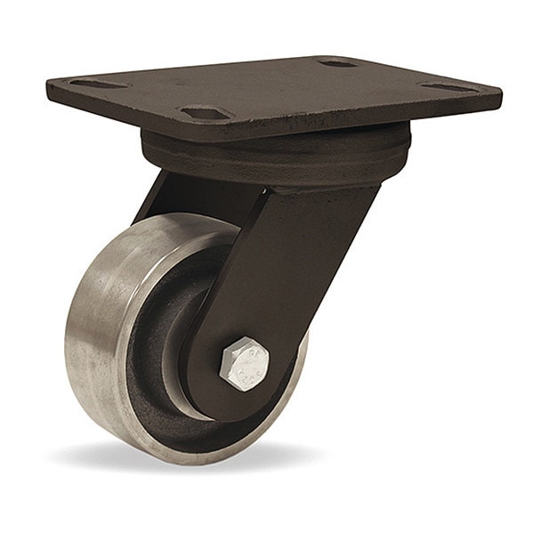 High Heat HSK Inferno Series Swivel Caster, 4" x 1 1/2" Forged Steel Wheel