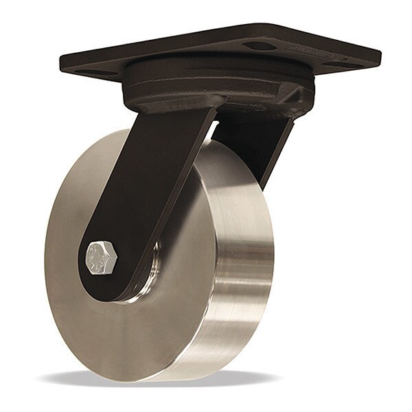 High Heat HSK Inferno Series Swivel Caster, 6" x 2" Stainless Steel Wheel
