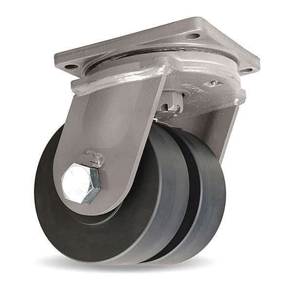Maxi-Duty Dual-Wheel Swivel Caster, 10" x 3" Nylast High Performance Cast Nylon Wheel