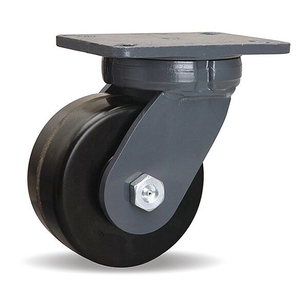 Super Endurance Swivel Caster, 6" x 3" Plastex Phenolic Wheel, 1" Straight Roller Bearing