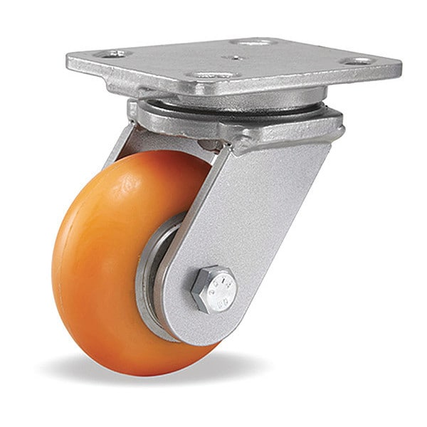 Workhorse Swivel Caster, 4" x 2" Ergo-Tech Donut Tread Polyurethane (87A) on Aluminum Wheels
