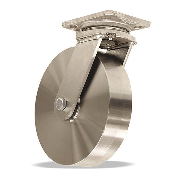 Stainless Steel Workhorse Swivel Caster, 8" x 2" Stainless Steel Wheel