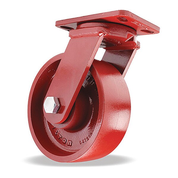 Spinfinity Maintenance-Free Kingpinless ZFFM Series Swivel Caster, 10" x 3" Cast Iron Metal Wheel