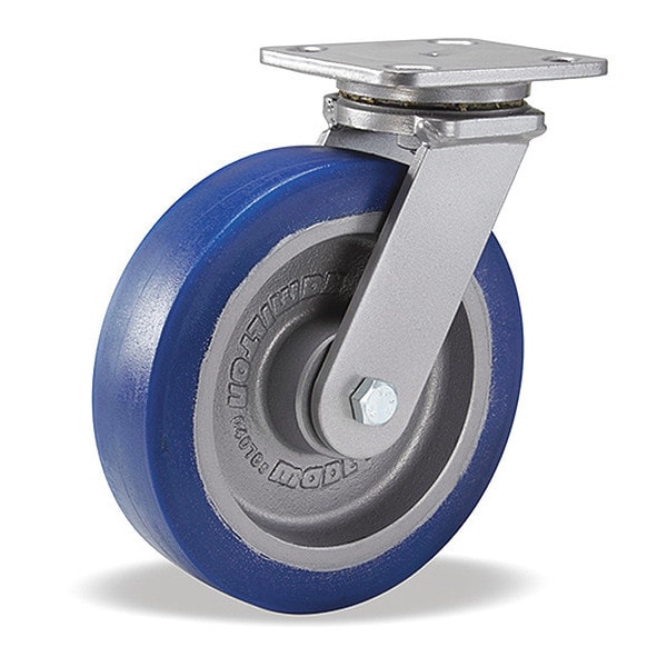 Workhorse Swivel Caster, 8" x 2" Ergo-Glide XT 1" thick Polyurethane (85A) Wheel