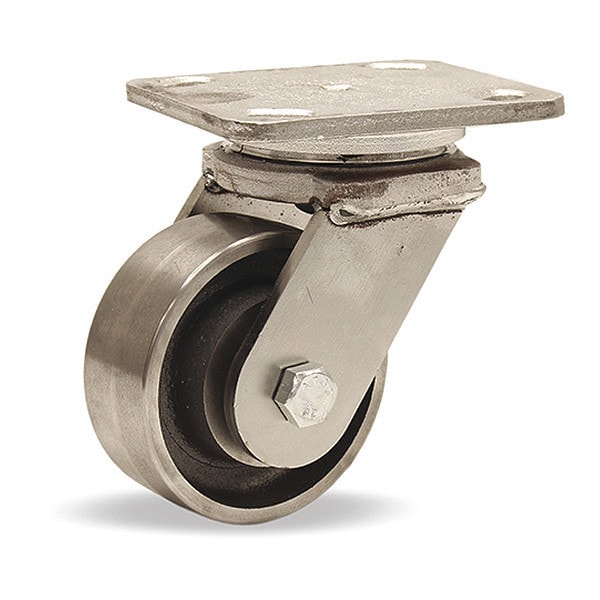 Stainless Steel Workhorse Swivel Caster, 4" x 2" Forged Steel Wheel