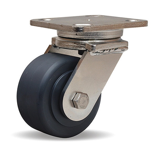 Stainless Steel Workhorse Swivel Caster, 4" x 2" Nylast High Performance Cast Nylon Wheel