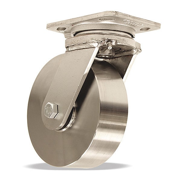 Stainless Steel Workhorse Swivel Caster, 6" x 2" Stainless Steel Wheel