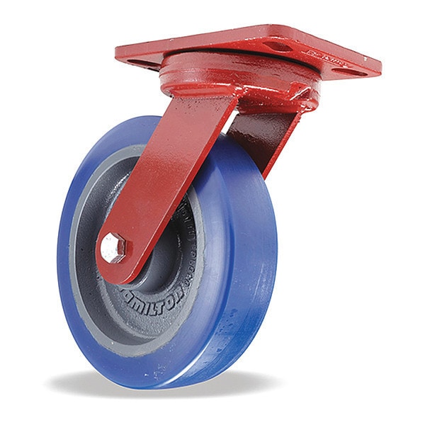 Kingpinless Swivel Caster, 8" x 2" Ergo-Glide XT Wheel (80A), 3/4" Sealed Precision Ball Bearings