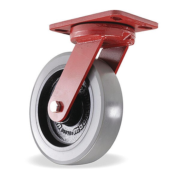 Kingpinless Swivel Caster, 8" x 2" DuraGlide Wheel (95A), 3/4" Sealed Precision Ball Bearings