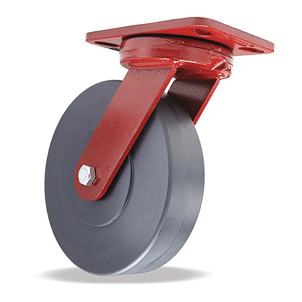 Kingpinless Swivel Caster, 8" x 2" Nylast High Performance Cast Nylon Wheel