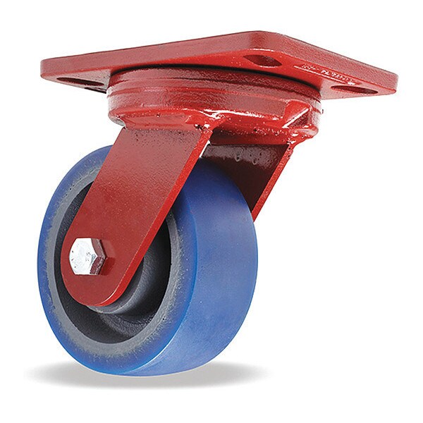 Kingpinless Swivel Caster, 5" x 2" Ergo-Glide Wheel (80A), 3/4" Sealed Precision Ball Bearings