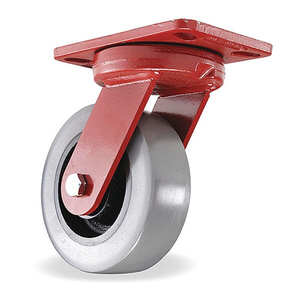 Kingpinless Swivel Caster, 6" x 2" DuraGlide Wheel (95A), 3/4" Sealed Precision Ball Bearings