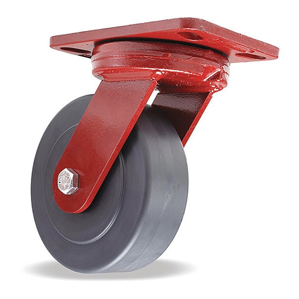 Kingpinless Swivel Caster, 6" x 2" Nylast High Performance Cast Nylon Wheel