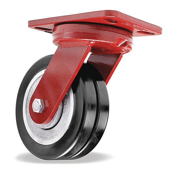Kingpinless Swivel Caster, 6" x 2" Swivel-EAZ (75D) Wheel, 3/4" Sealed Precision Ball Bearings