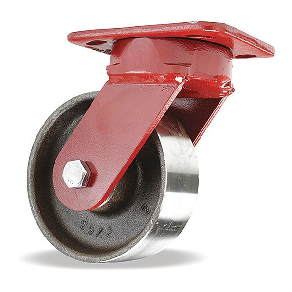 Kingpinless Swivel Caster, 5" x 2" Forged Steel Wheel, 1/2" Sealed Precision Ball Bearings