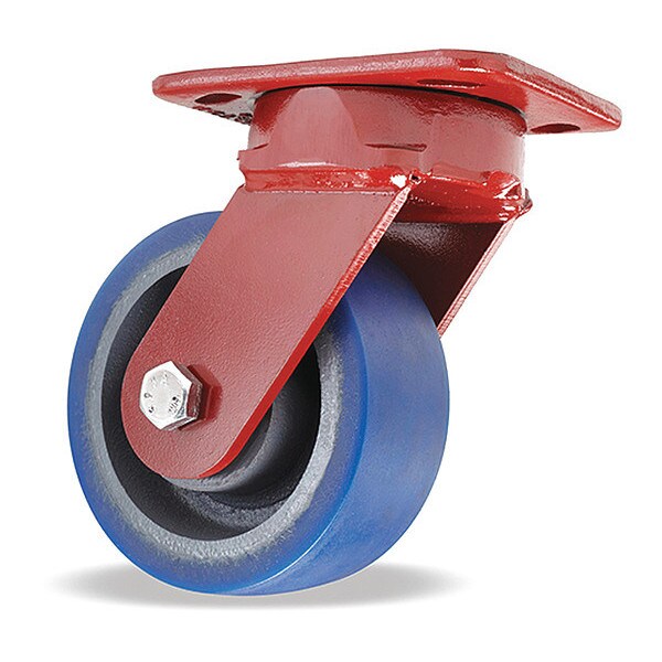 Kingpinless Swivel Caster, 5" x 2" Ergo-Glide Wheel (80A), 1/2" Sealed Precision Ball Bearings