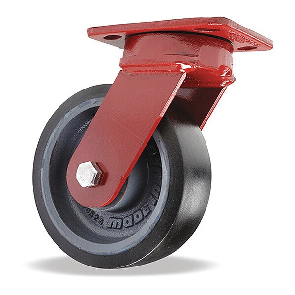 Kingpinless Swivel Caster, 6" x 2" Duralast XC (70D) Wheel, 1/2" Sealed Precision Ball Bearings