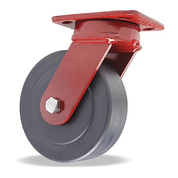 Kingpinless Swivel Caster, 6" x 2" Nylast Cast Nylon Wheel, 1/2" Sealed Precision Ball Bearings