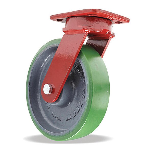 Kingpinless Swivel Caster, 8" x 2" Duralast (95A) Wheel, 1/2" Sealed Precision Ball Bearings