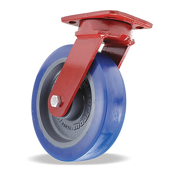 Kingpinless Swivel Caster, 8" x 2" Ergo-Glide XT Wheel (80A), 1/2" Sealed Precision Ball Bearings