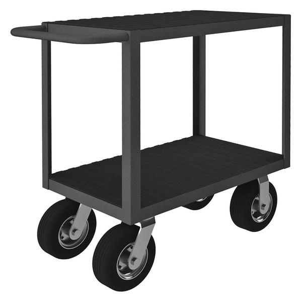 Instrument Cart with Flush Metal Shelves, Steel, 1,200 lb Load Capacity, 2 Shelves, 66 1/2 in L