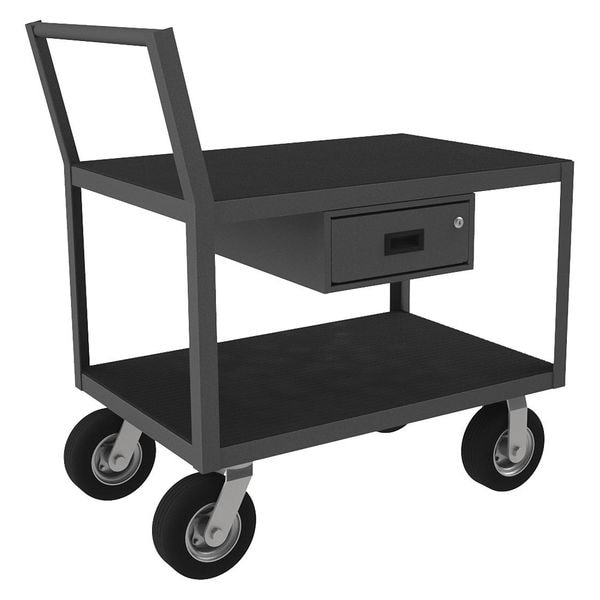 Low-Profile Instrument Cart with Flush Metal Shelves, Steel, 1,200 lb Load Capacity, 2 Shelves