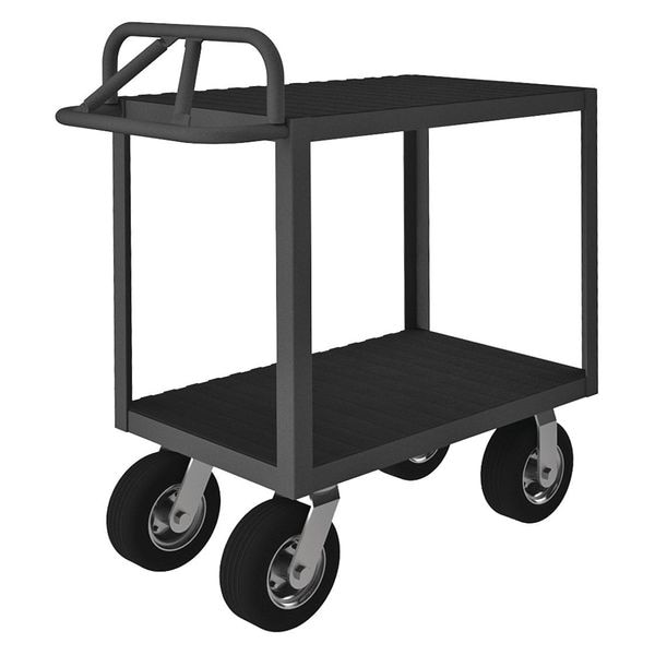 Instrument Cart with Flush Metal Shelves, Steel, 1,200 lb Load Capacity, 2 Shelves, 48 in L