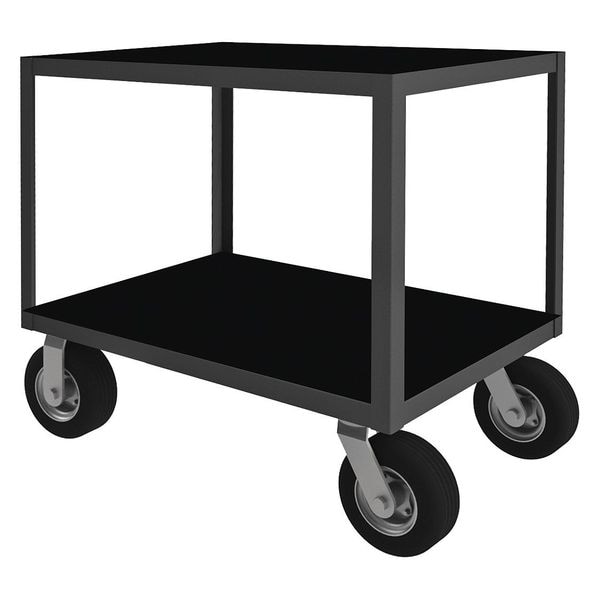 Instrument Cart with Flush Metal Shelves, Steel, 1,200 lb Load Capacity, 2 Shelves, 66 in L