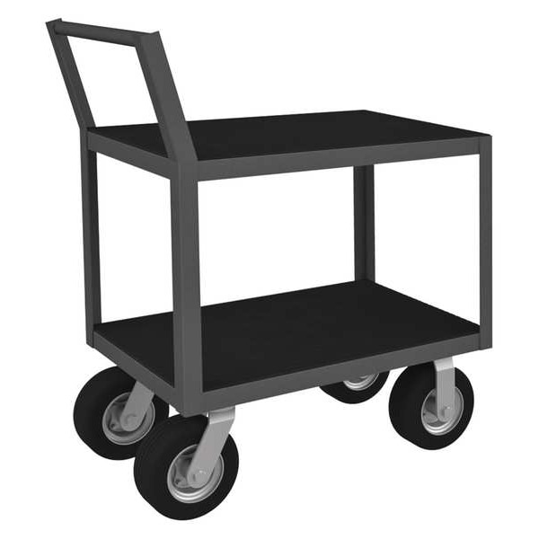 Low-Profile Instrument Cart with Flush Metal Shelves, Steel, 1,200 lb Load Capacity, 2 Shelves