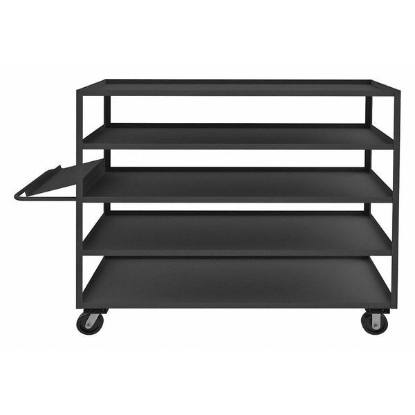 Order-Picking Utility Cart with Lipped Metal Shelves, Steel, 3,000 lb Load Capacity, 5 Shelves