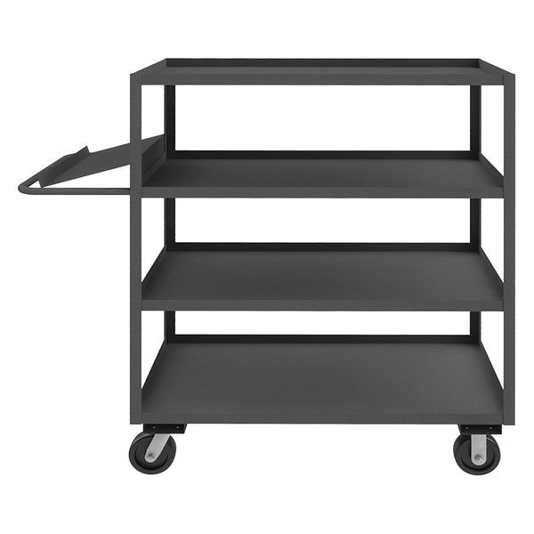 Order-Picking Utility Cart with Lipped Metal Shelves, Steel, 3,000 lb Load Capacity, 4 Shelves