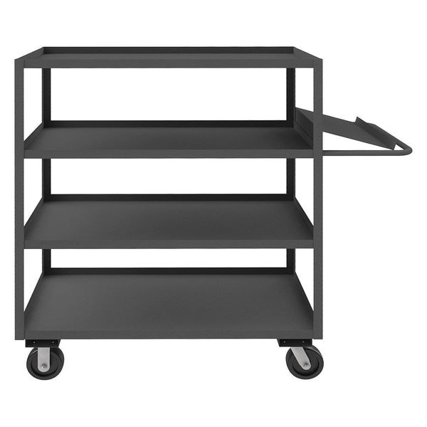 Order-Picking Utility Cart with Lipped Metal Shelves, Steel, 3,000 lb Load Capacity, 4 Shelves