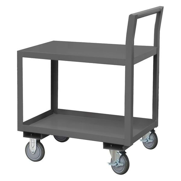 Low-Profile Utility Cart with Lipped & Flush Metal Shelves, Steel, 1,200 lb Load Capacity, 36 in L