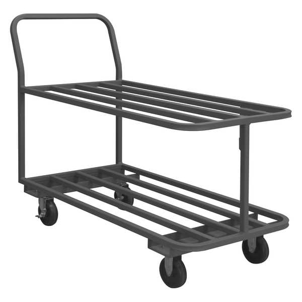 Easy Access & Load Low-Profile Utility Cart with Metal Shelves & Tube Frame, Steel, 2 Shelves