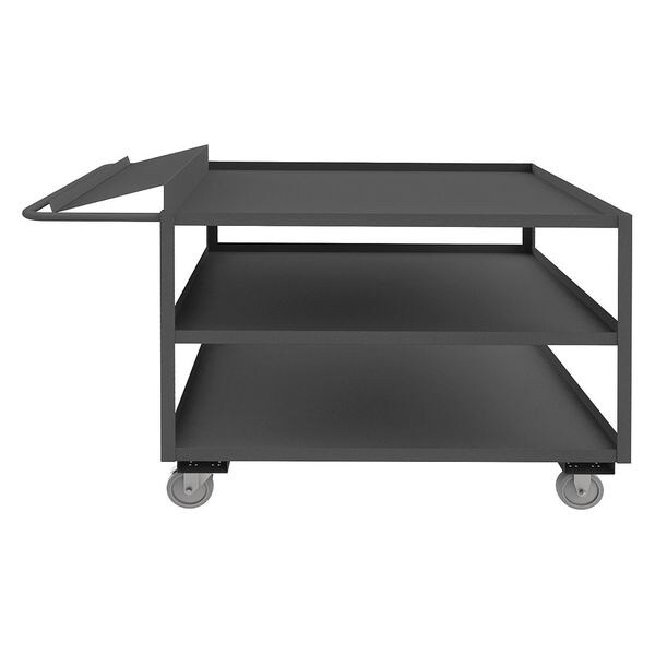 Order-Picking Utility Cart with Lipped Metal Shelves, Steel, 1,200 lb Load Capacity, 3 Shelves