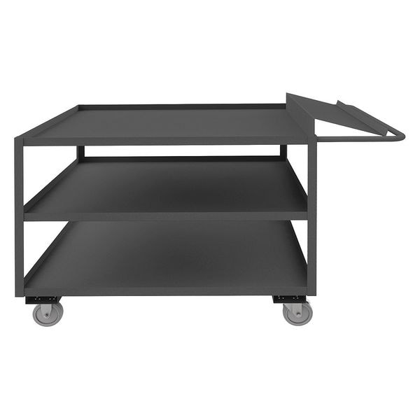 Order-Picking Utility Cart with Lipped Metal Shelves, Steel, 1,200 lb Load Capacity, 3 Shelves