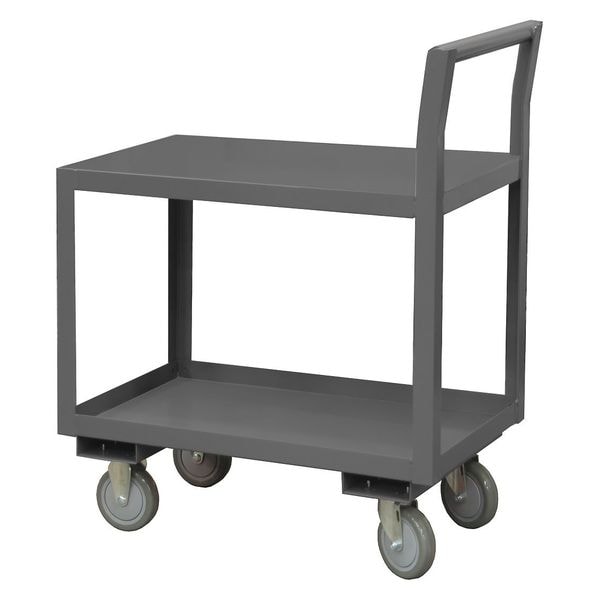 Low-Profile Utility Cart with Lipped & Flush Metal Shelves, Steel, 1,400 lb Load Capacity, 48 in L