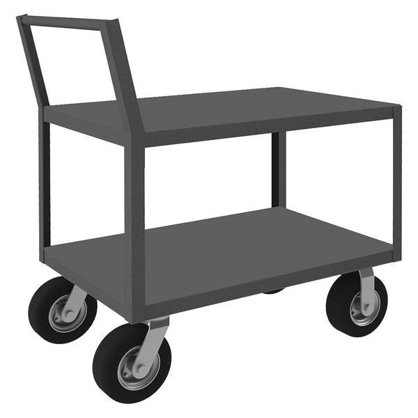 Low-Profile Utility Cart with Lipped & Flush Metal Shelves, Steel, 1,200 lb Load Capacity, 39 in L
