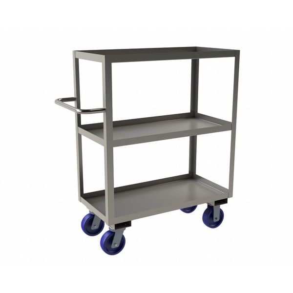 Corrosion-Resistant Utility Cart with Lipped Metal Shelves, Stainless Steel, 1,200 lb Load Capacity