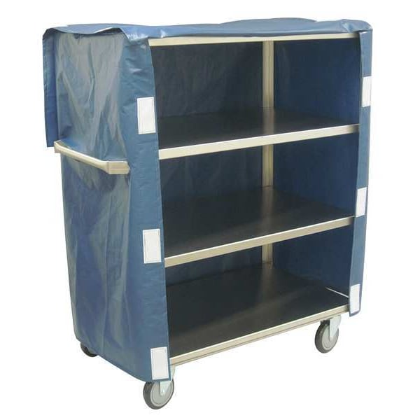 Linen Cart, 20 ga. Stainless Steel, 600 lb Load Capacity, 4 Shelves, 40 in L, 23 in W, 47 in H