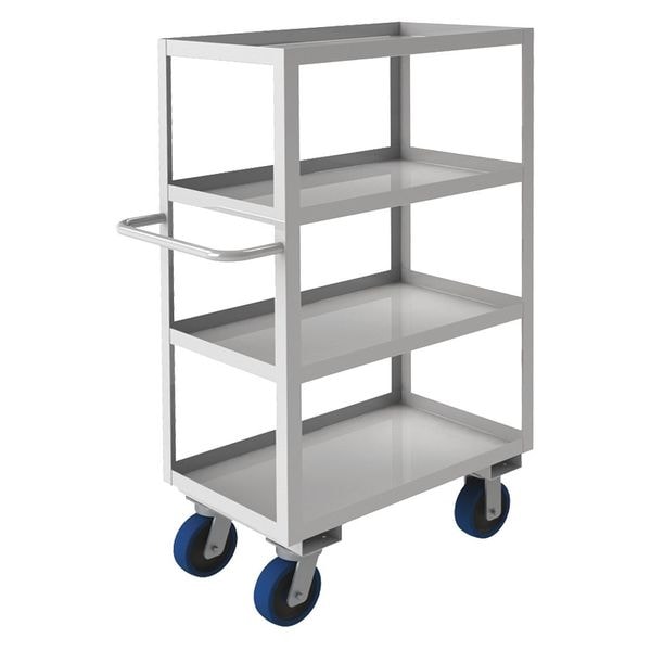 Corrosion-Resistant Utility Cart with Lipped Metal Shelves, Stainless Steel, 1,200 lb Load Capacity