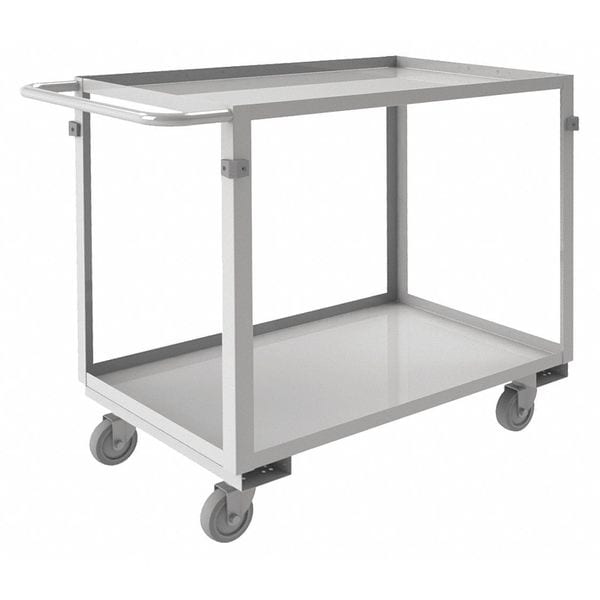 Corrosion-Resistant Utility Cart with Lipped Metal Shelves, Stainless Steel, 600 lb Load Capacity