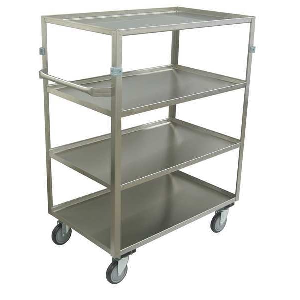 Supply Cart, 20 ga. Stainless Steel, 600 lb Load Capacity, 4 Shelves, 40 in L, 23 in W, 48 in H