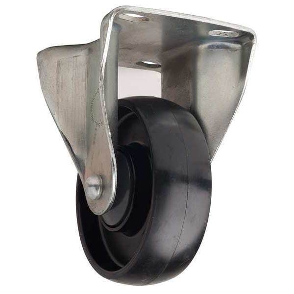 Plate Caster, Rigid, Nylon, 4 in., 330 lb.