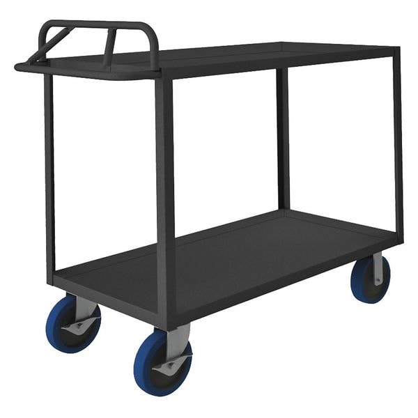 Utility Cart with Flush Metal Shelves, Steel, 3,600 lb Load Capacity, 2 Shelves, 66 1/2 in L